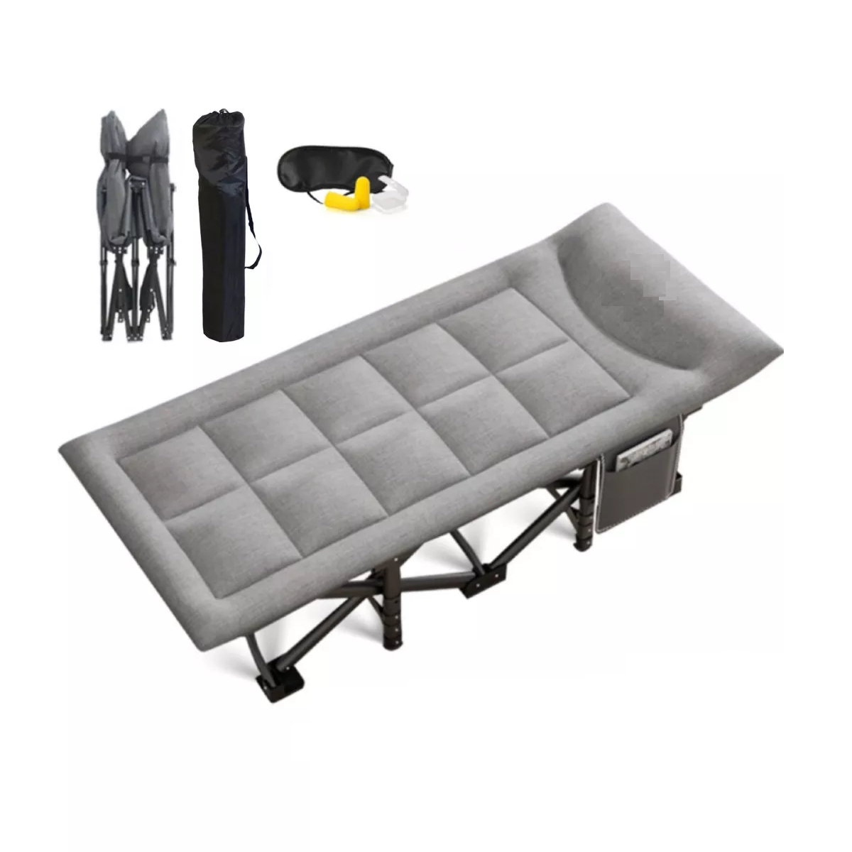 Foto 2 pulgar | Catre Plegable Acampar Campismo Portatil 68x190cm Eo Safe Imports Esi-13650  Gris