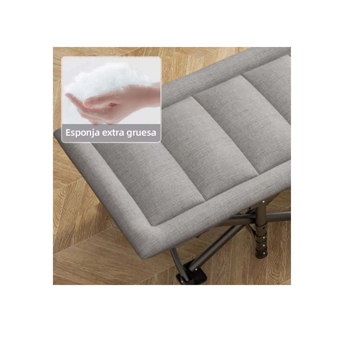 Foto 3 pulgar | Catre Plegable Acampar Campismo Portatil 68x190cm Eo Safe Imports Esi-13650  Gris