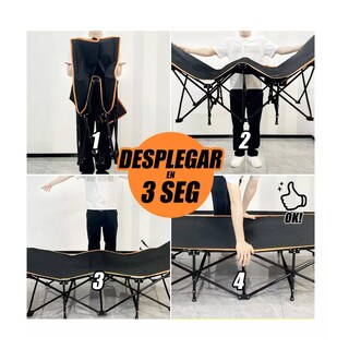 Foto 3 | Catre Plegable para Acampar Portátil Camping Eo Safe Imports Esi-14687 Negro