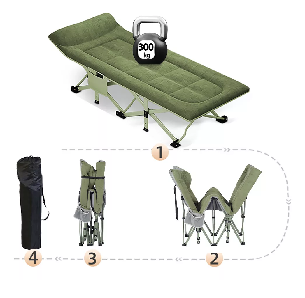 Foto 4 pulgar | Catre Plegable Acampar Campismo Tela De Terciopelo Eo Safe Imports Esi-18576  Verde