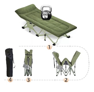 Foto 3 | Catre Plegable Acampar Campismo Tela De Terciopelo Eo Safe Imports Esi-18576 Verde