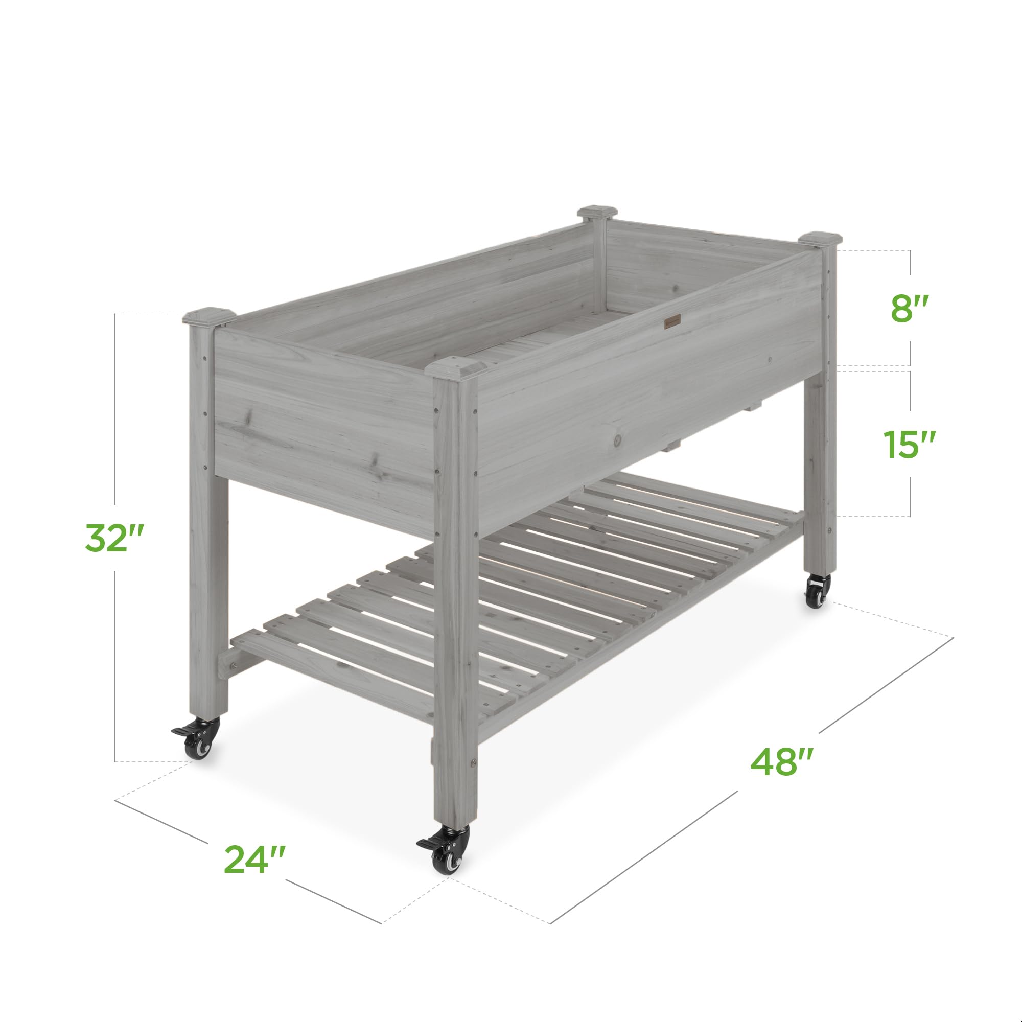 Foto 8 pulgar | Cama De Jardín Elevada Best Choice Products Mobile De 48 X 24 X 32 Pulgadas - Venta Internacional.