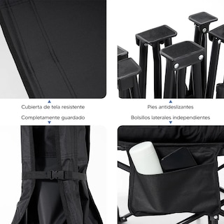 Foto 3 | Catre Plegable Acampar Portátil Campismo Con Colchón Eo Safe Imports Esi-20161 Negro