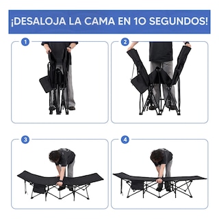 Foto 4 | Catre Plegable Acampar Portátil Campismo Con Colchón Eo Safe Imports Esi-20161 Negro
