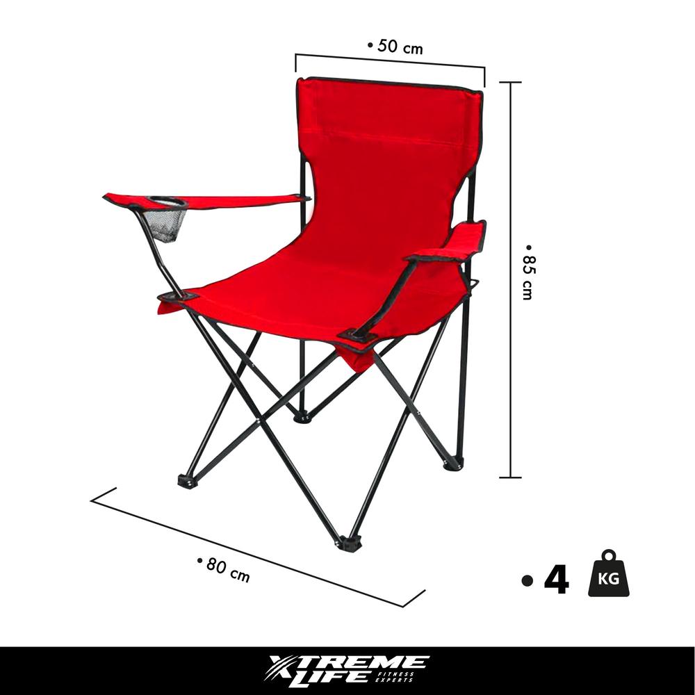 Foto 4 pulgar | Silla Plegable Xtreme Life con Portavasos Rojo