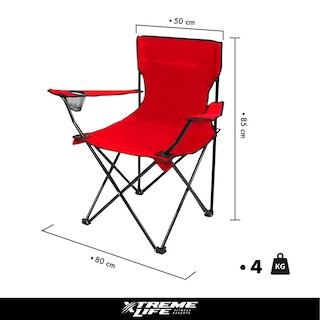 Foto 3 | Silla Plegable Xtreme Life con Portavasos Rojo