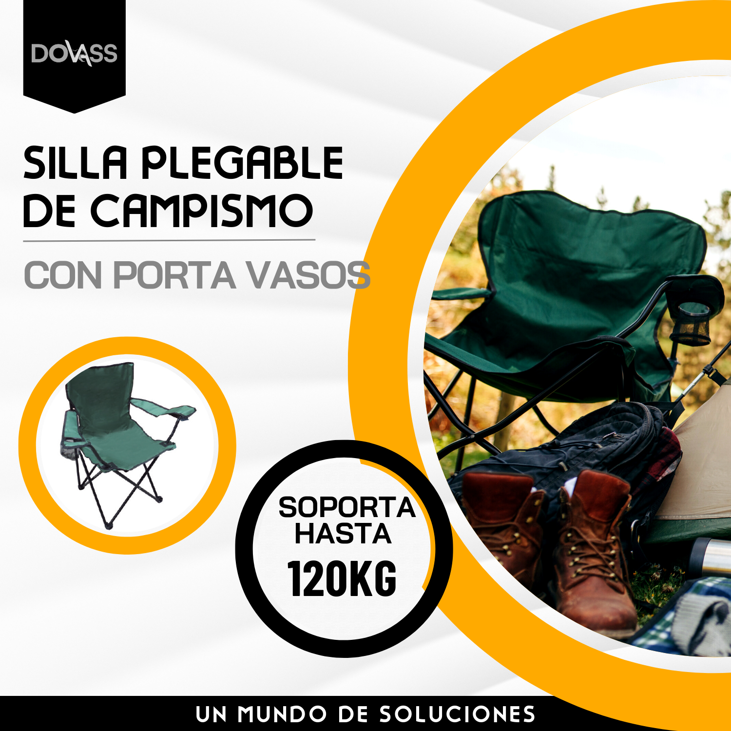 Foto 7 pulgar | Silla Plegable Tubular 100% Poliéster Sopotra Hasta 120 Kg Cubierta De Pvc 600 X 300 D Doble Costura