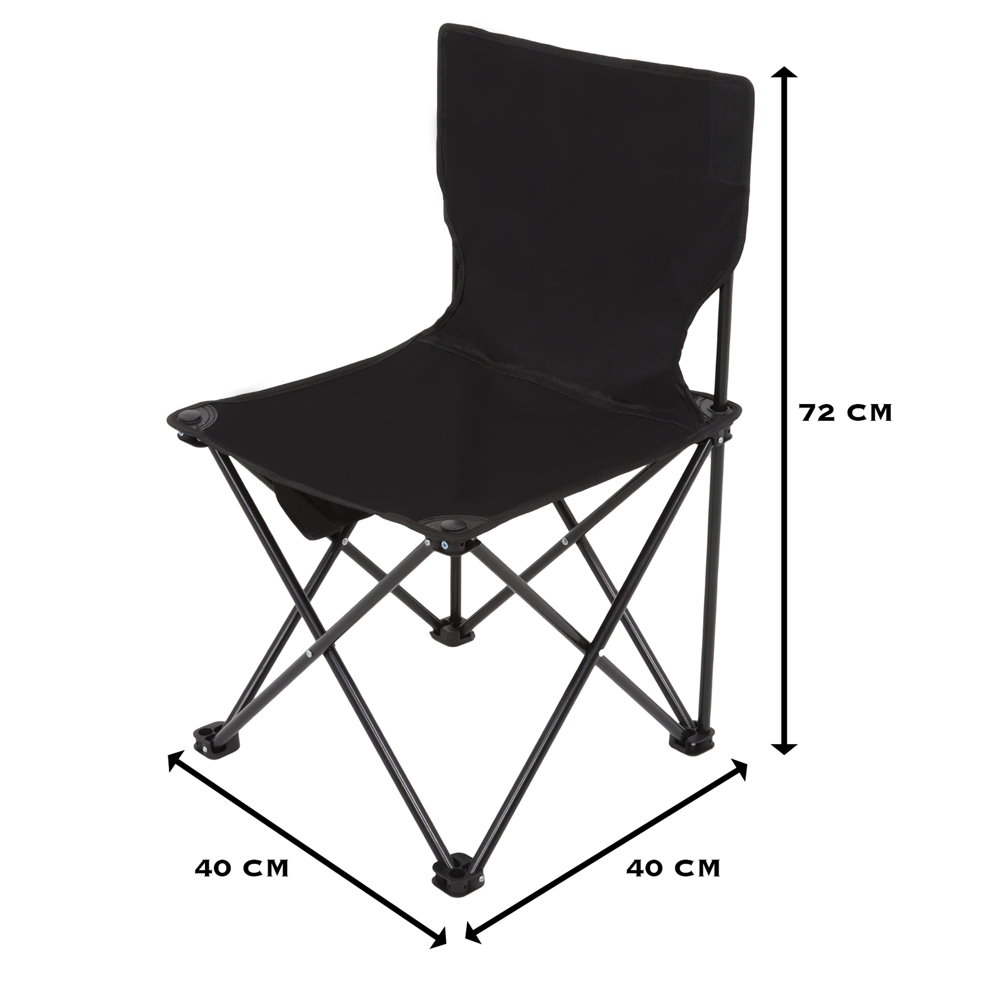 Foto 7 pulgar | Silla Plegable ECD Negra Portátil para Acampar con Bolsa