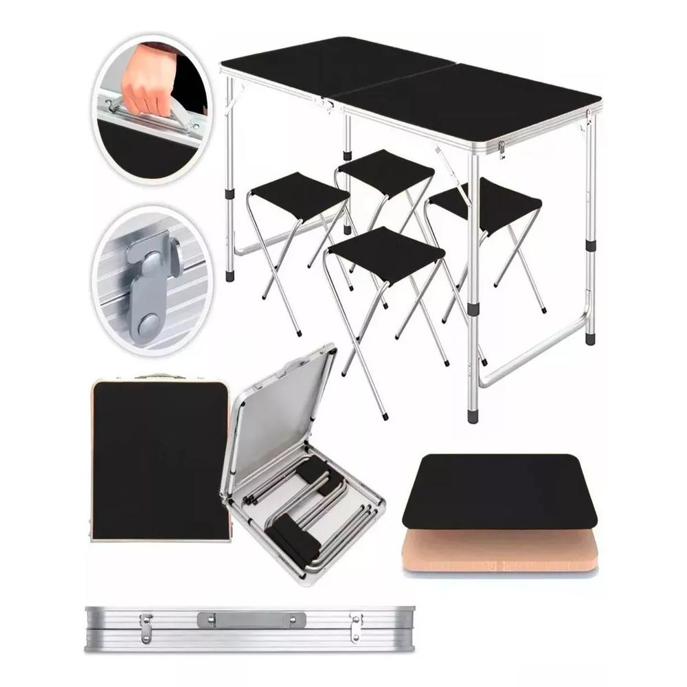 Foto 1 | Mesa Plegable Cjr Tipo Portafolio con 4 Sillas