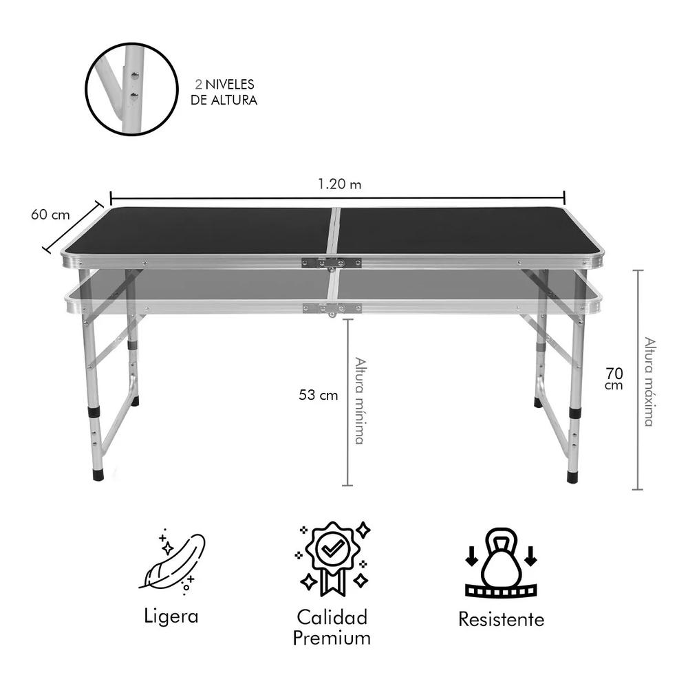 Foto 2 | Mesa Plegable Cjr Tipo Portafolio con 4 Sillas