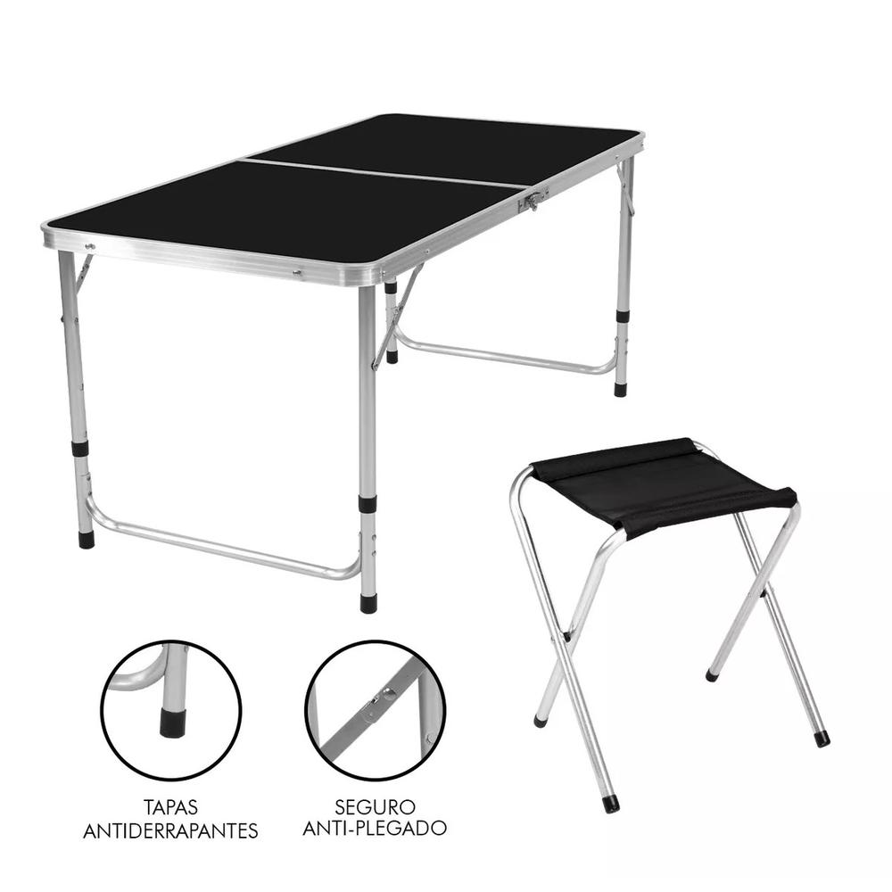 Foto 4 | Mesa Plegable Cjr Tipo Portafolio con 4 Sillas