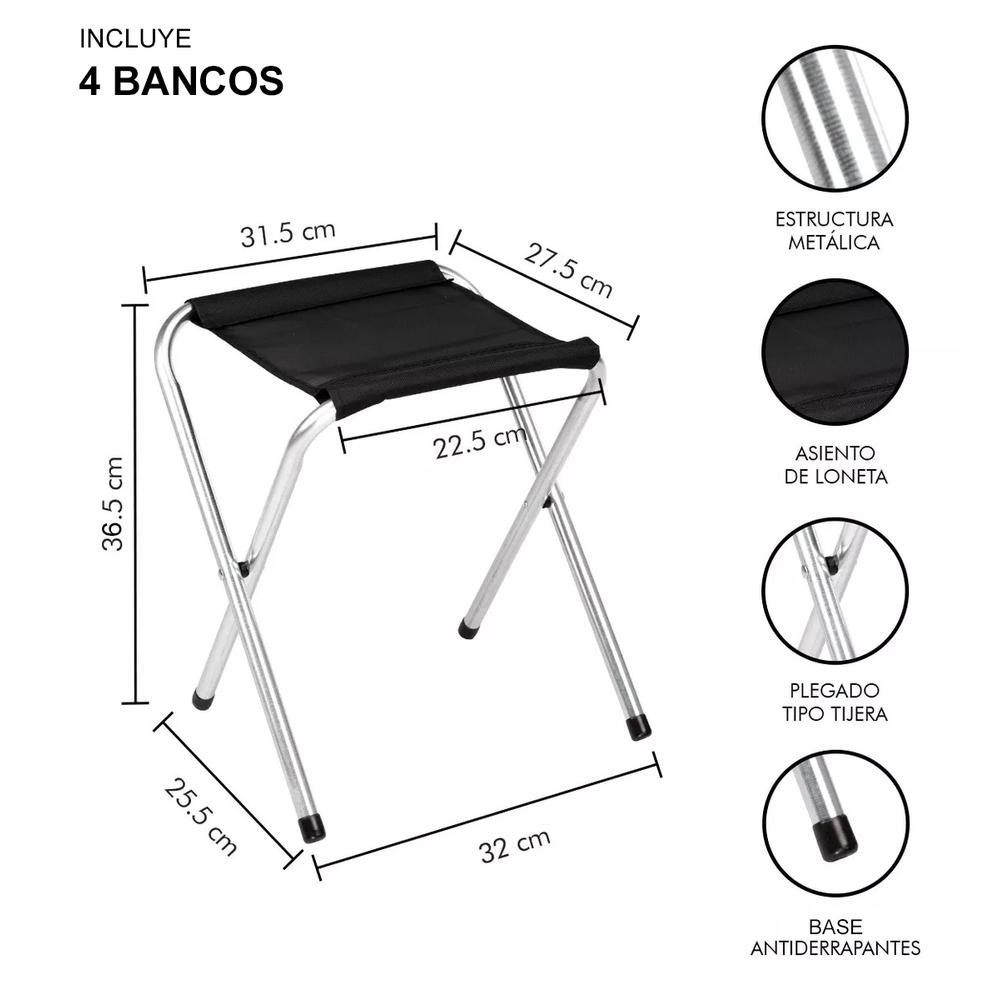 Foto 5 | Mesa Plegable Cjr Tipo Portafolio con 4 Sillas