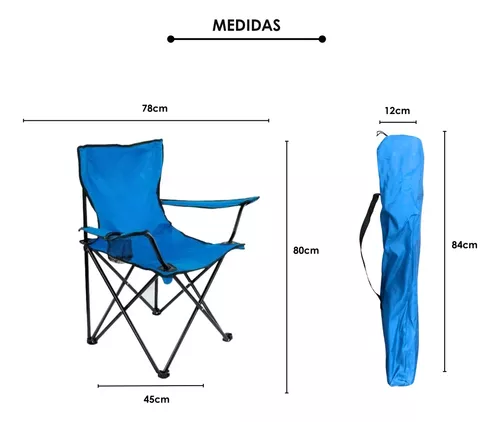 Foto 6 pulgar | Silla Plegable Azul Portátil