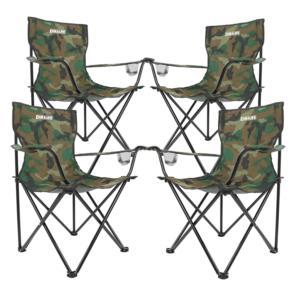 Set de 4 Sillas Camping  Gaon Legacy Verde Militar Plegables