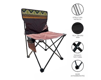 Foto 2 | Silla Plegable de Playa con Funda 4 Piezas