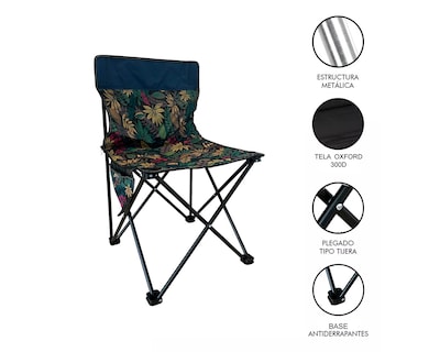 Foto 2 | Kit de 2 Sillas Plegables de Playa y Campamento con Funda Resistente al Agua y Ligera Azul