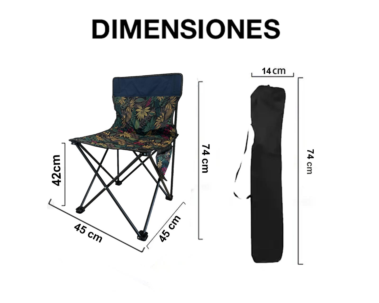 Foto 3 | Kit de 2 Sillas Plegables de Playa y Campamento con Funda Resistente al Agua y Ligera Azul
