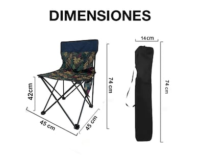 Foto 3 | Kit de 2 Sillas Plegables de Playa y Campamento con Funda Resistente al Agua y Ligera Azul