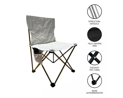 Foto 2 | Silla Plegable CJR Blanca con Funda