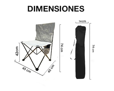 Foto 3 | Sillas Plegables Blancas de Playa Campamento y Exteriores con Funda 4 piezas