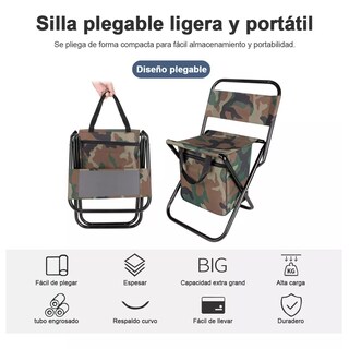 Foto 3 | Silla Playera Eo Safe Imports Esi-15034 Multicolor Plegable Portátil Camping con Bolsa