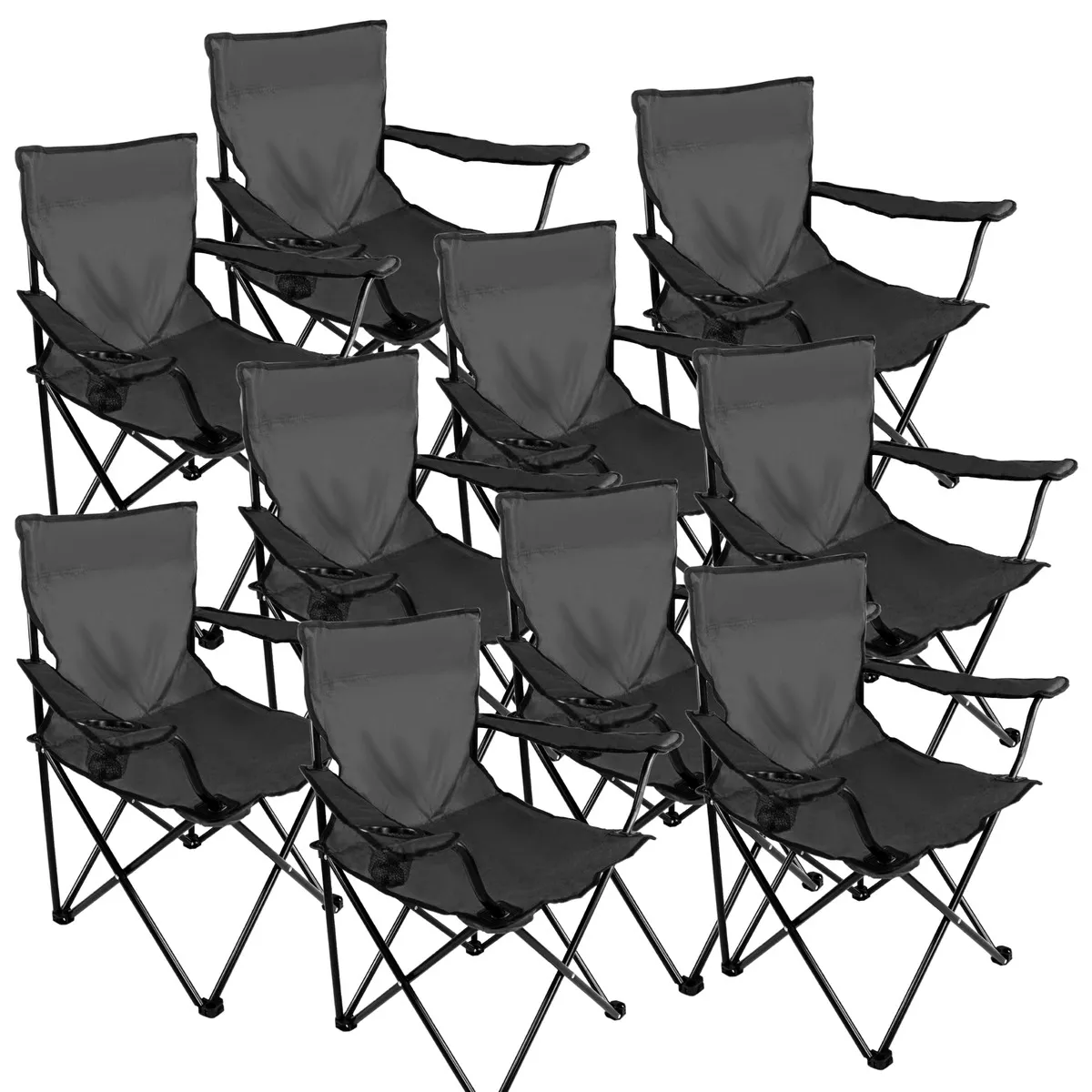 Foto 2 pulgar | Kit 10 Sillas Plegables Para Camping Acampar Playa Portatil Eo Safe Imports Esi-16870 Negro