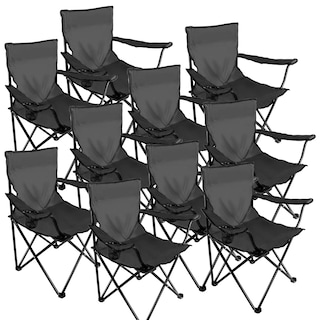 Foto 1 | Kit 10 Sillas Plegables Para Camping Acampar Playa Portatil Eo Safe Imports Esi-16870 Negro