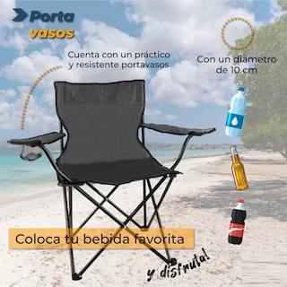 Foto 2 | Kit 10 Sillas Plegables Para Camping Acampar Playa Portatil Eo Safe Imports Esi-16870 Negro