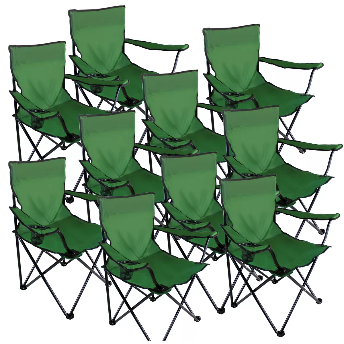 Foto 1 | Kit 10 Sillas Plegables Para Camping Acampar Playa Portatil Eo Safe Imports Esi-16871 Verde