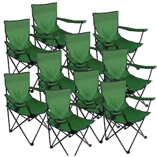 Foto 1 | Kit 10 Sillas Plegables Para Camping Acampar Playa Portatil Eo Safe Imports Esi-16871 Verde