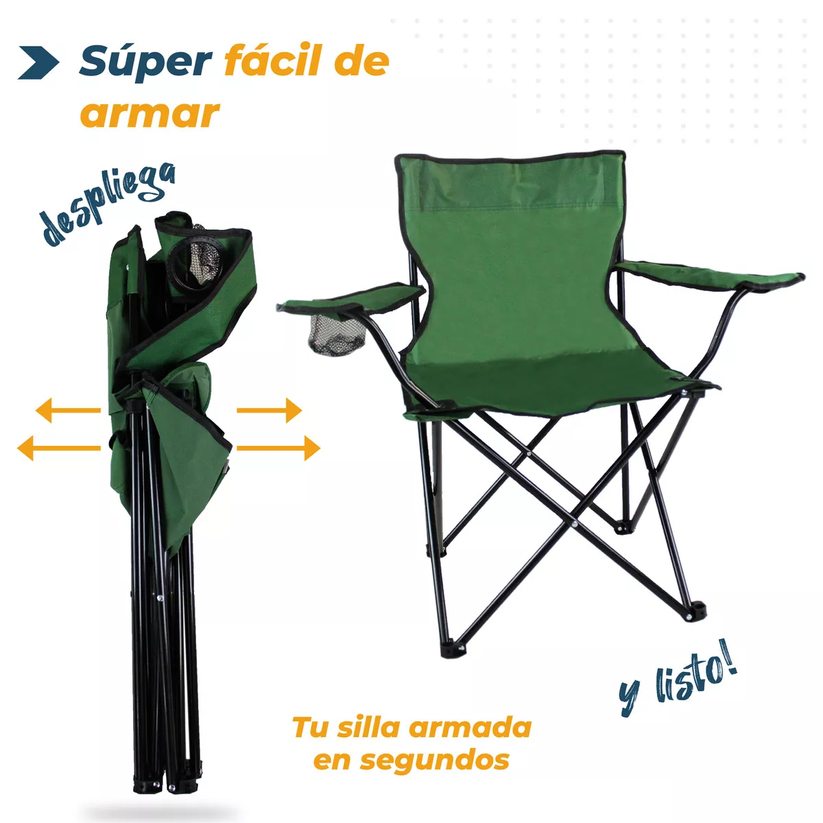 Foto 2 | Kit 10 Sillas Plegables Para Camping Acampar Playa Portatil Eo Safe Imports Esi-16871 Verde