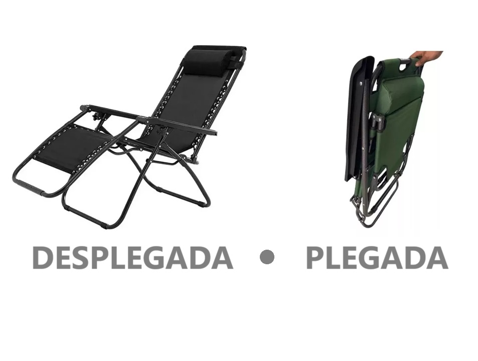 Foto 7 pulgar | Silla De Playa Camastro Plegable Alberca Reclinable Gravedad Cero