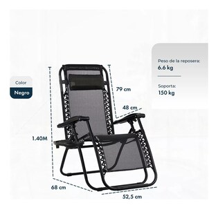 Foto 7 | Silla De Playa Camastro Plegable Alberca Reclinable Gravedad Cero