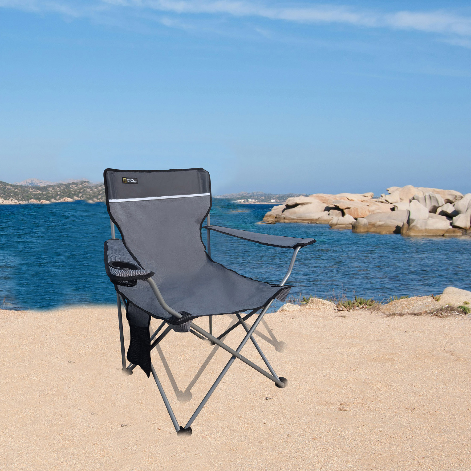 Foto 4 | Silla  Nat Geo Cng922, Plegable Con Descansabrazos Denver, Gris Con Negro (aguanta 102 Kg)