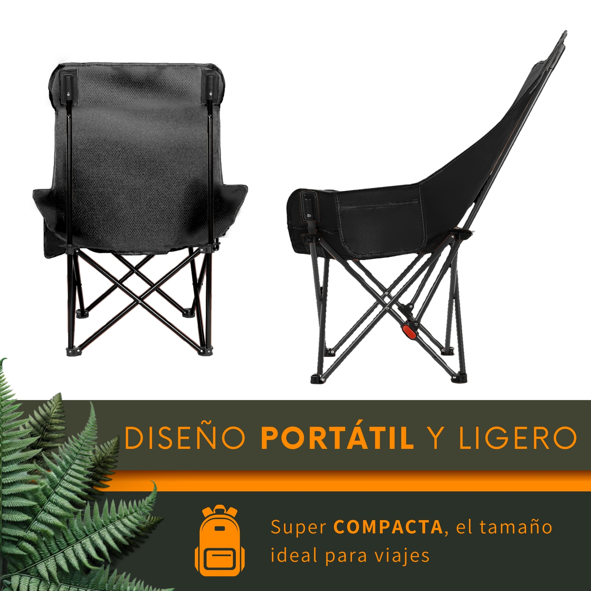 Foto 3 | Silla Plegable Camping Playa Ecomlab Para Exterior Portatil