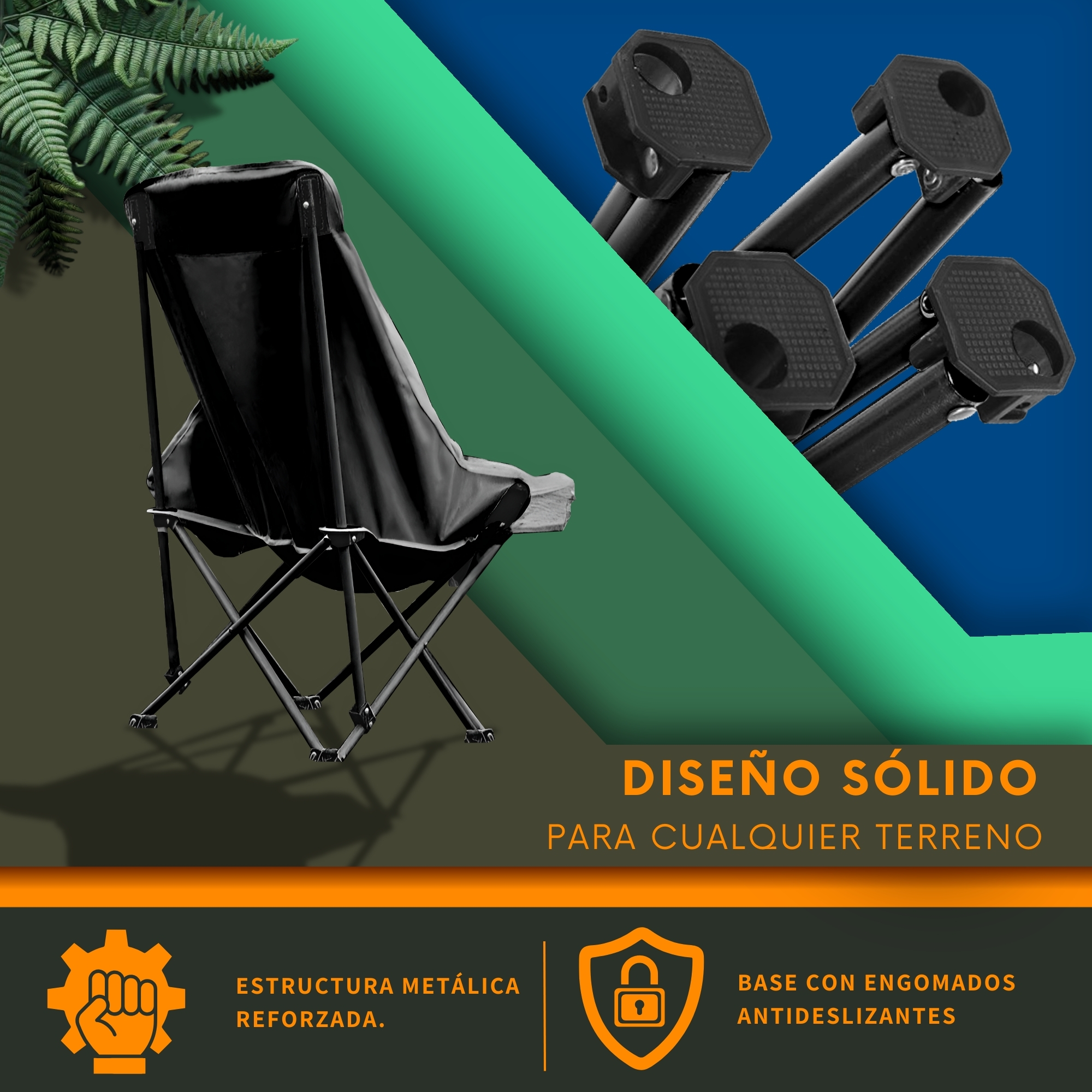 Foto 8 | Silla Plegable Camping Playa Ecomlab Para Exterior Portatil