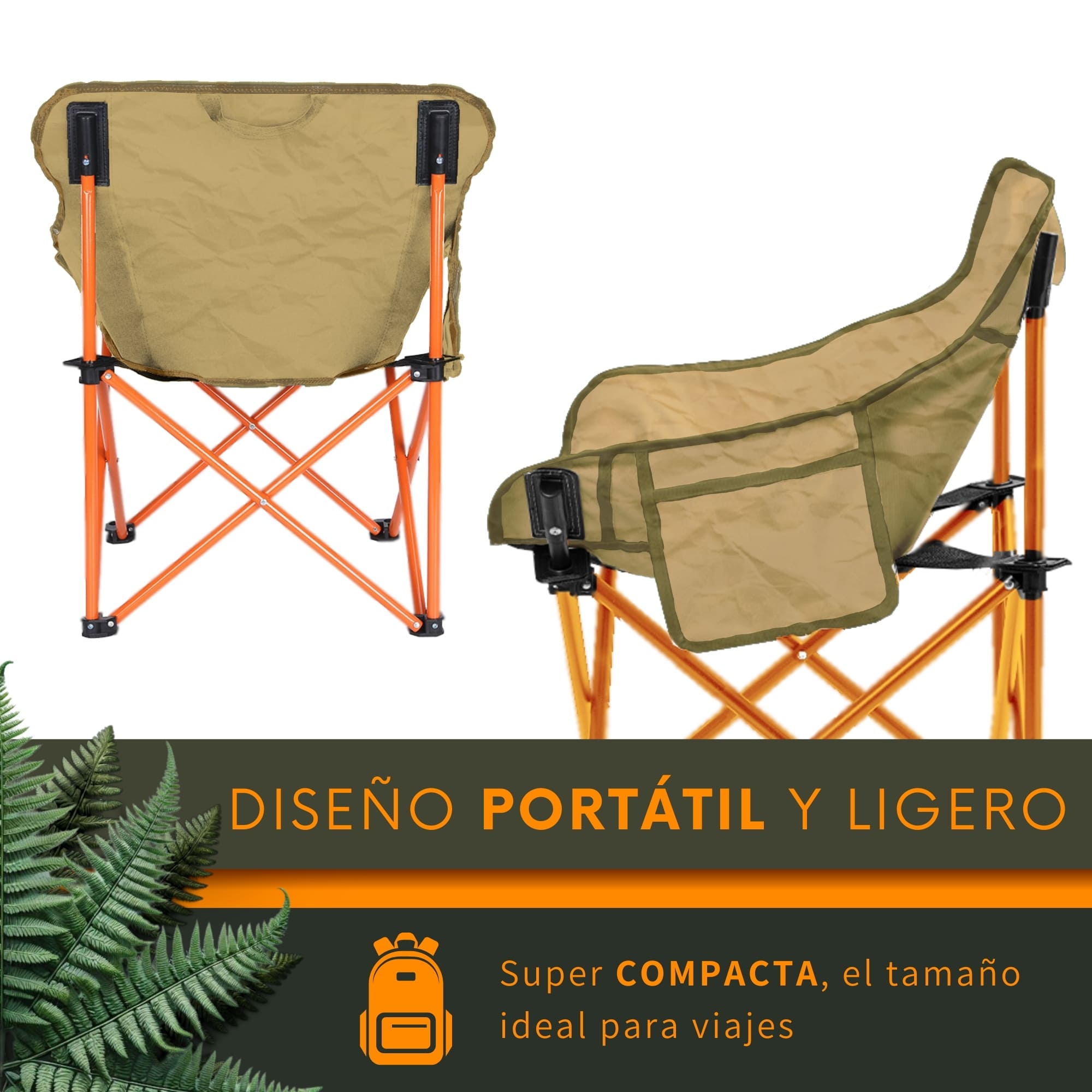 Foto 3 | Silla Camping Plegable Ecomlab Resistente y Portátil para Exteriores