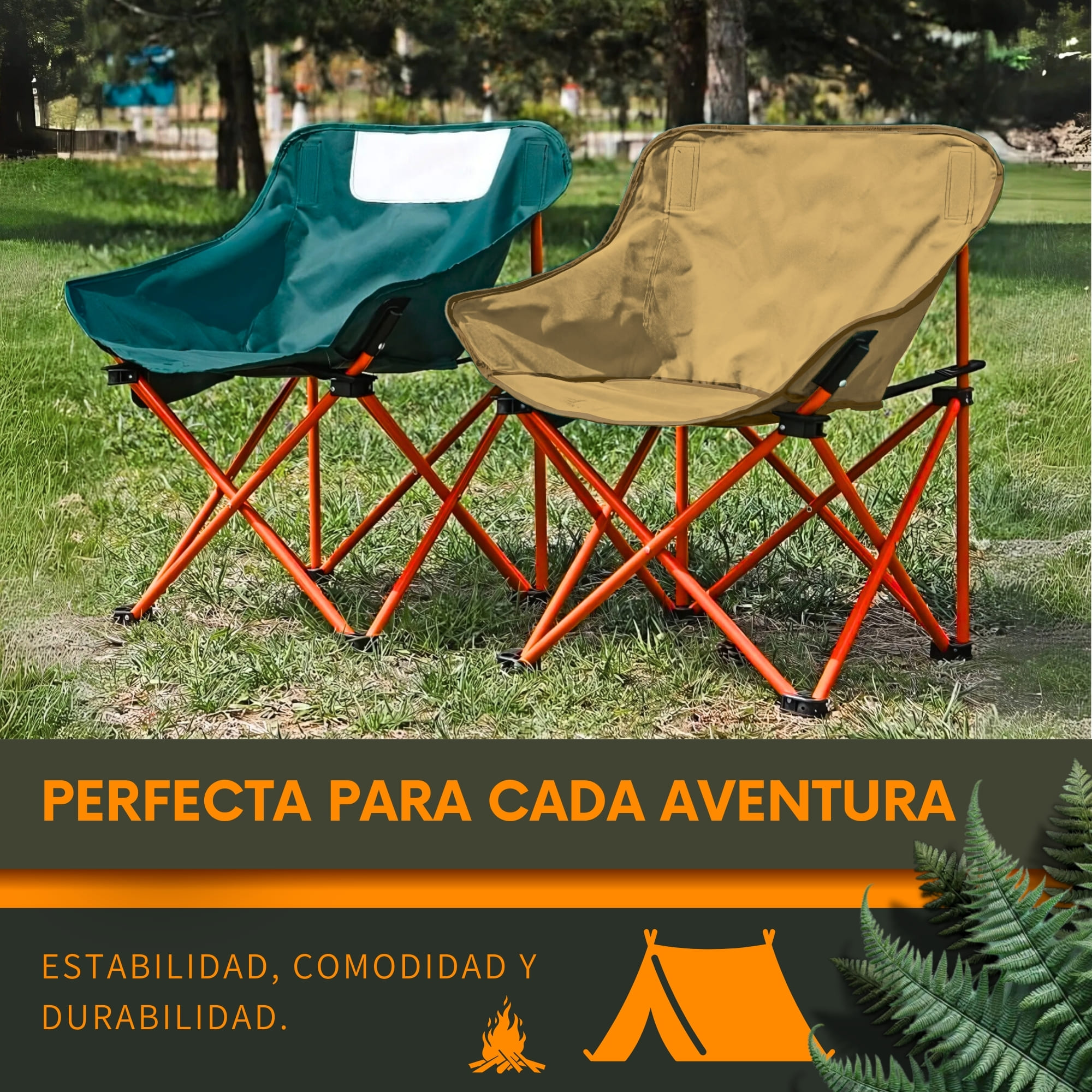 Foto 5 | Silla Camping Plegable Ecomlab Resistente y Portátil para Exteriores