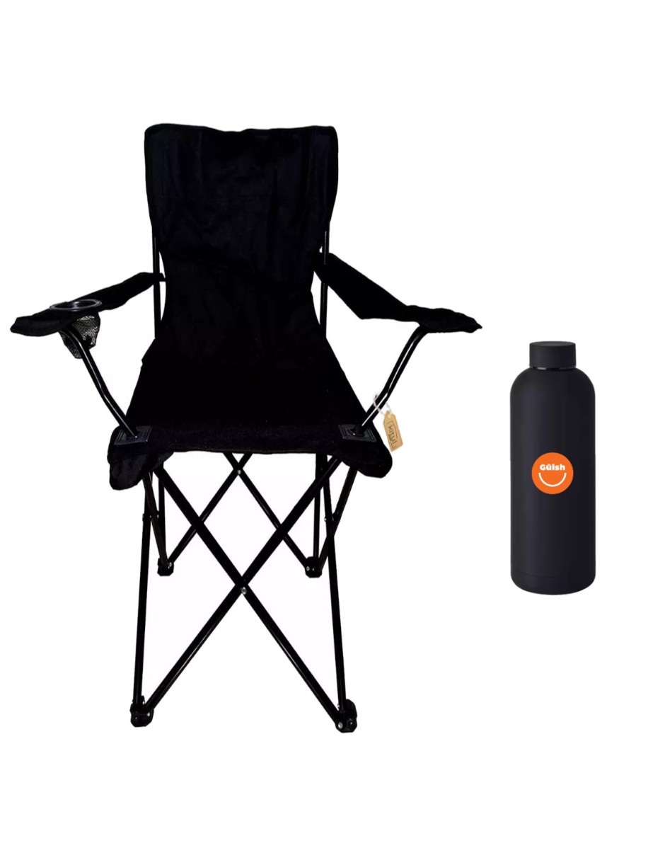 Foto 1 | Silla Plegable color Negro + Termo de Agua Güish