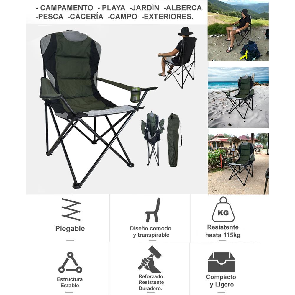 Foto 4 | Silla Plegable de Poliéster CJR Verde