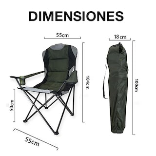 Foto 5 | Silla Plegable de Poliéster CJR Verde