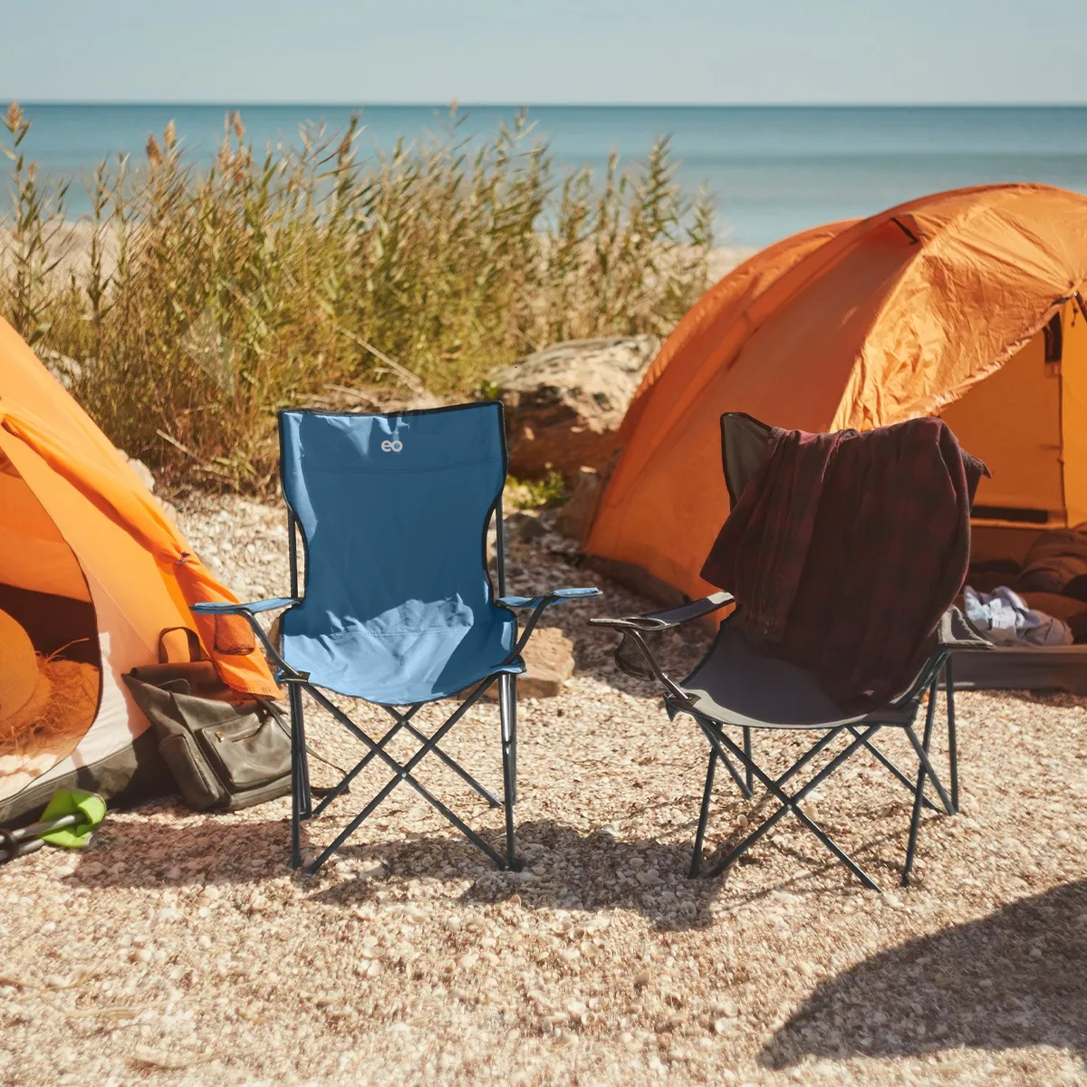 Foto 3 pulgar | Silla Camping Portatil 2 Piezas Eo Safe Imports Esi-18743 Azul
