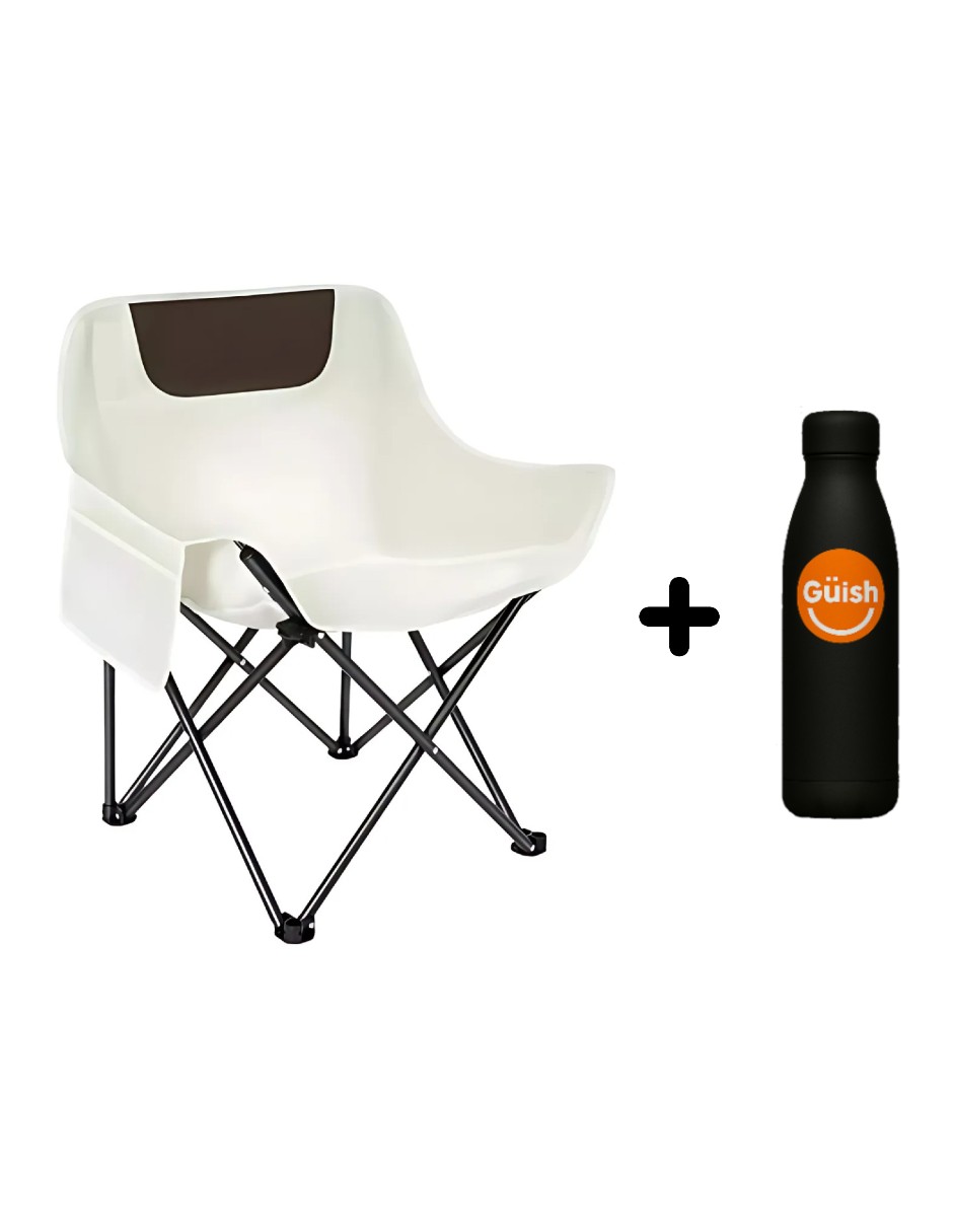 Foto 2 pulgar | Silla Plegable Blanca + Gratis Termo Güish De Regalo