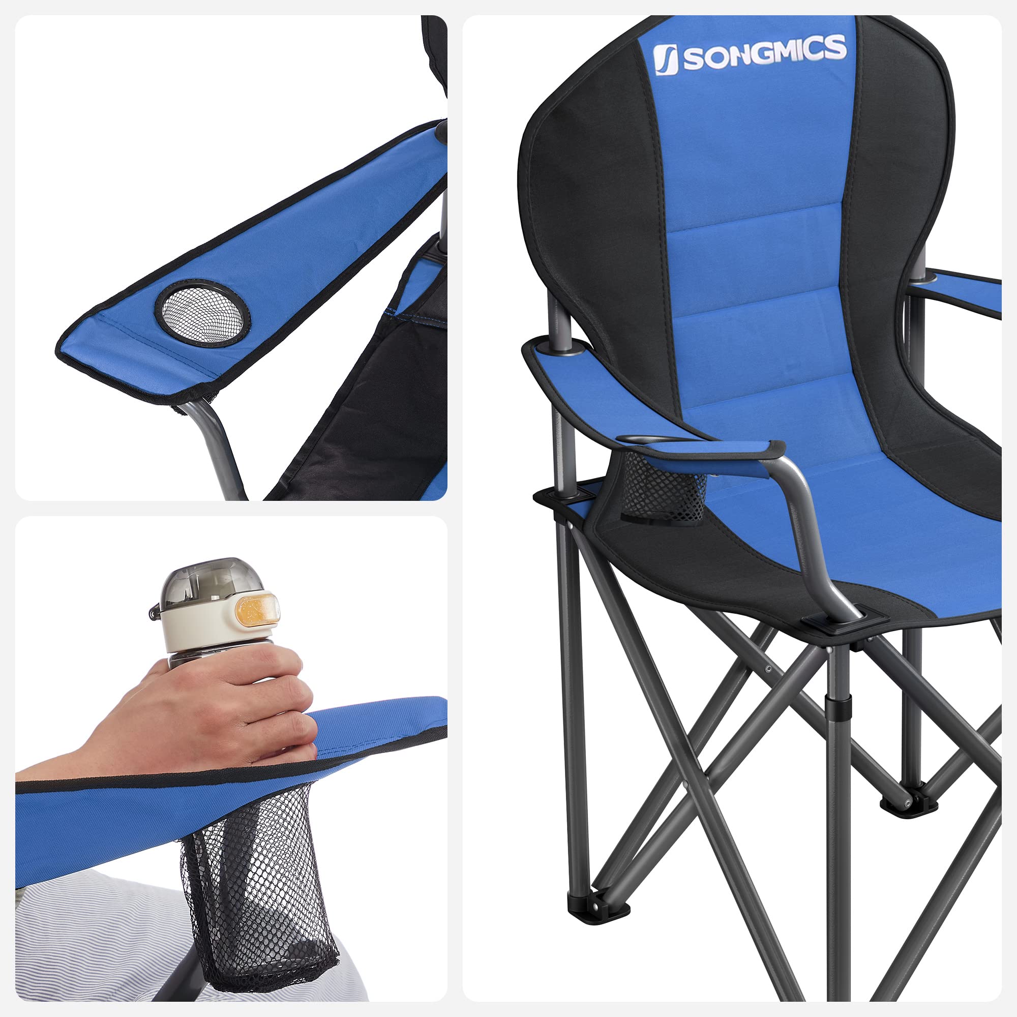 Foto 4 pulgar | Silla Plegable Songmics Azul y Negro Ugcb06bu para Camping