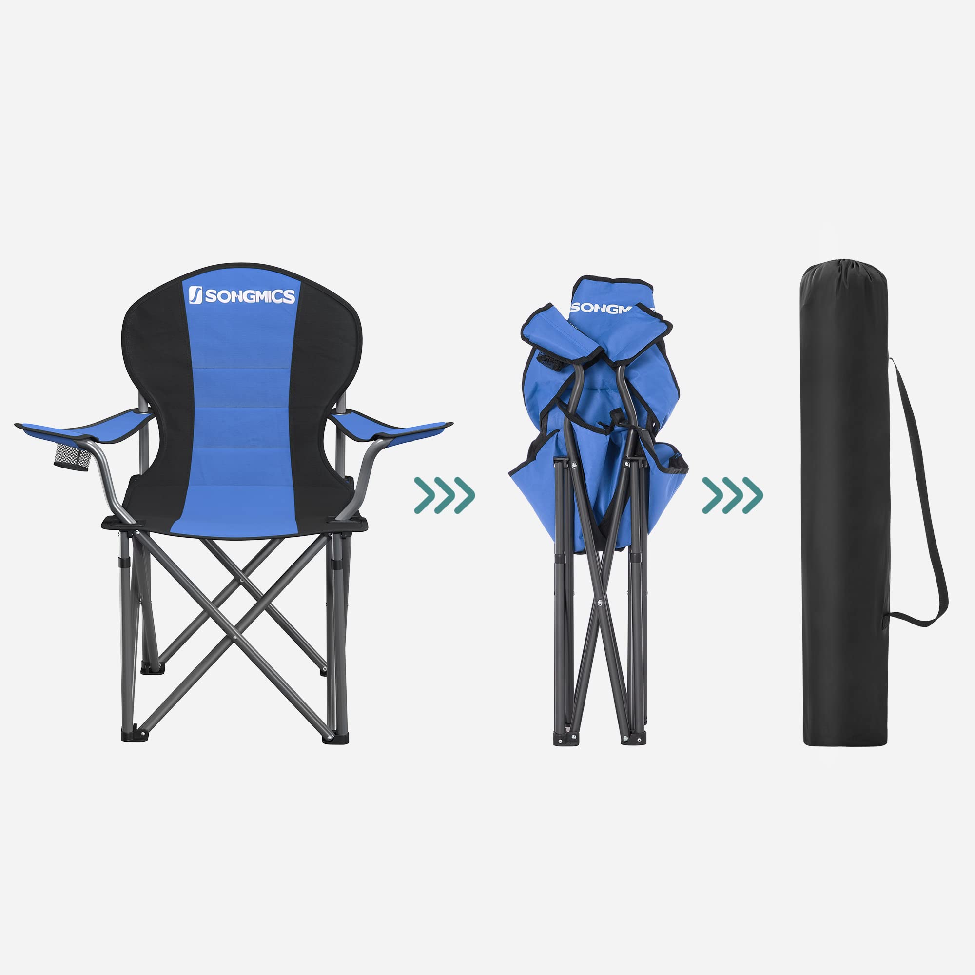 Foto 7 pulgar | Silla Plegable Songmics Azul y Negro Ugcb06bu para Camping