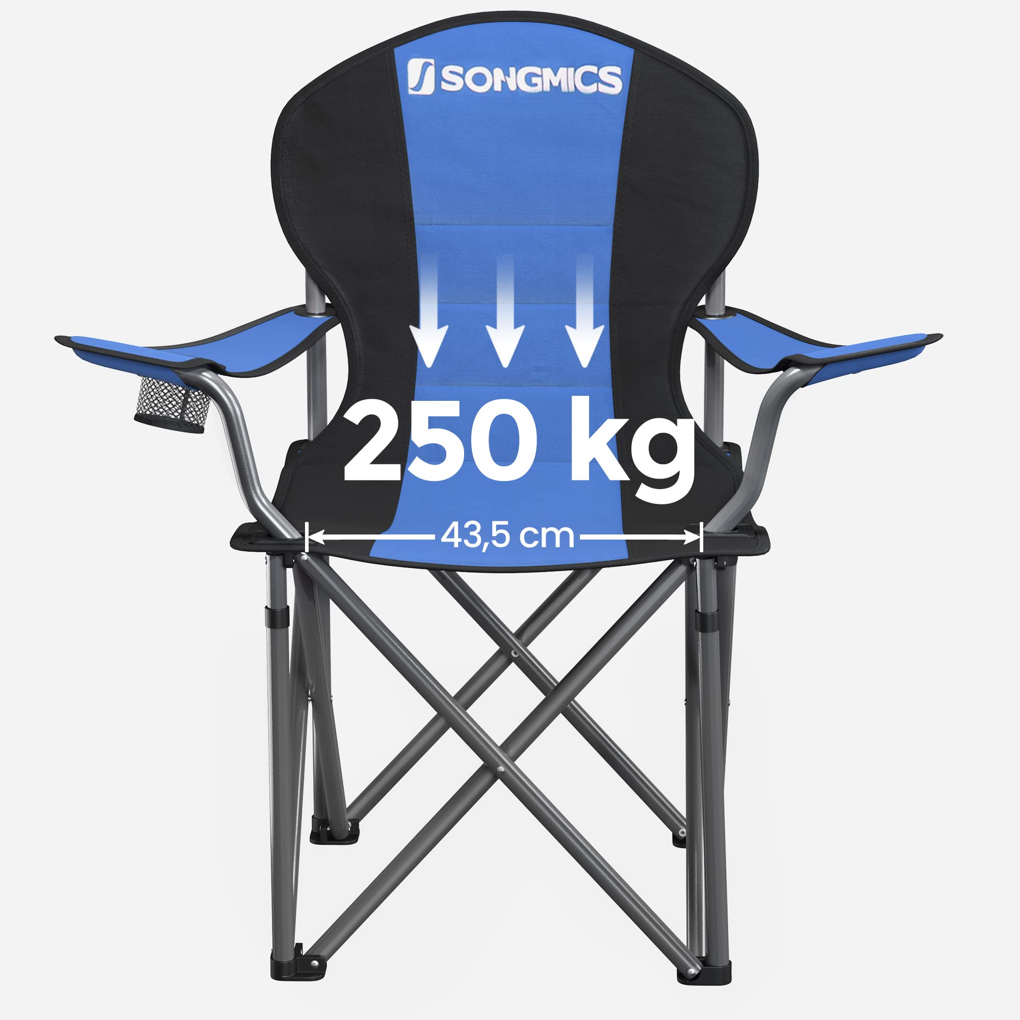 Foto 9 pulgar | Silla Plegable Songmics Azul y Negro Ugcb06bu para Camping