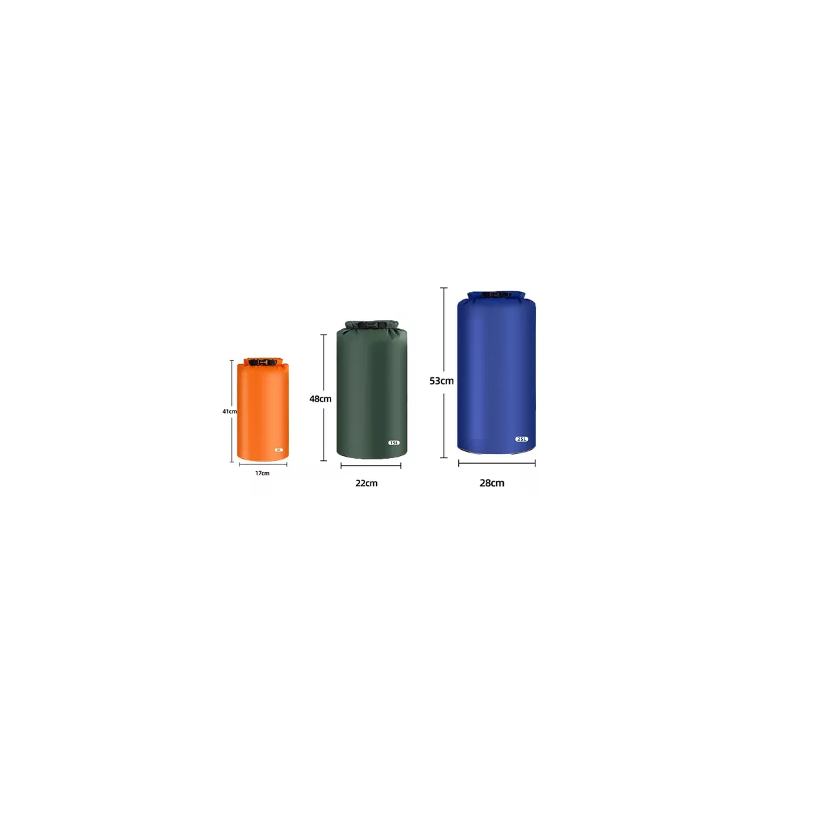 Foto 3 pulgar | Kit Mochila De Bolsa Seca Impermeable Para Campin 3 Pcs  Eo Safe Imports Esi-11867 Multicolor