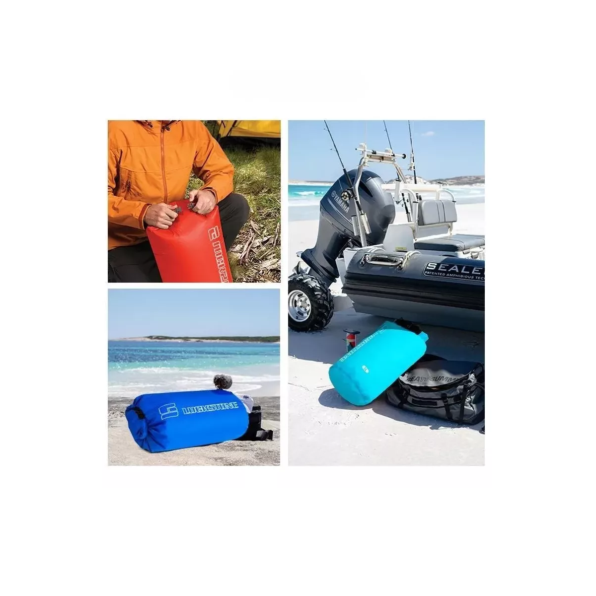 Foto 4 pulgar | Kit Mochila De Bolsa Seca Impermeable Para Campin 3 Pcs  Eo Safe Imports Esi-11867 Multicolor