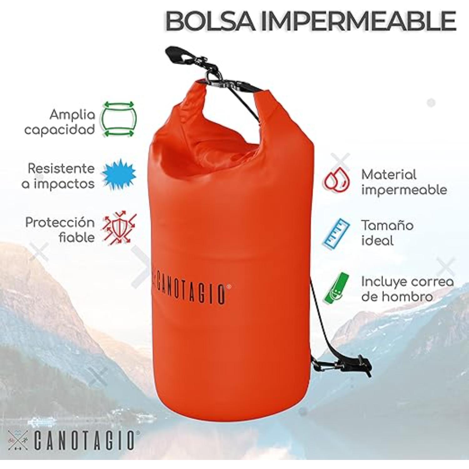 Foto 3 pulgar | Bolsa Seca Impermeabl Canotagio Naranja de 5 Litros