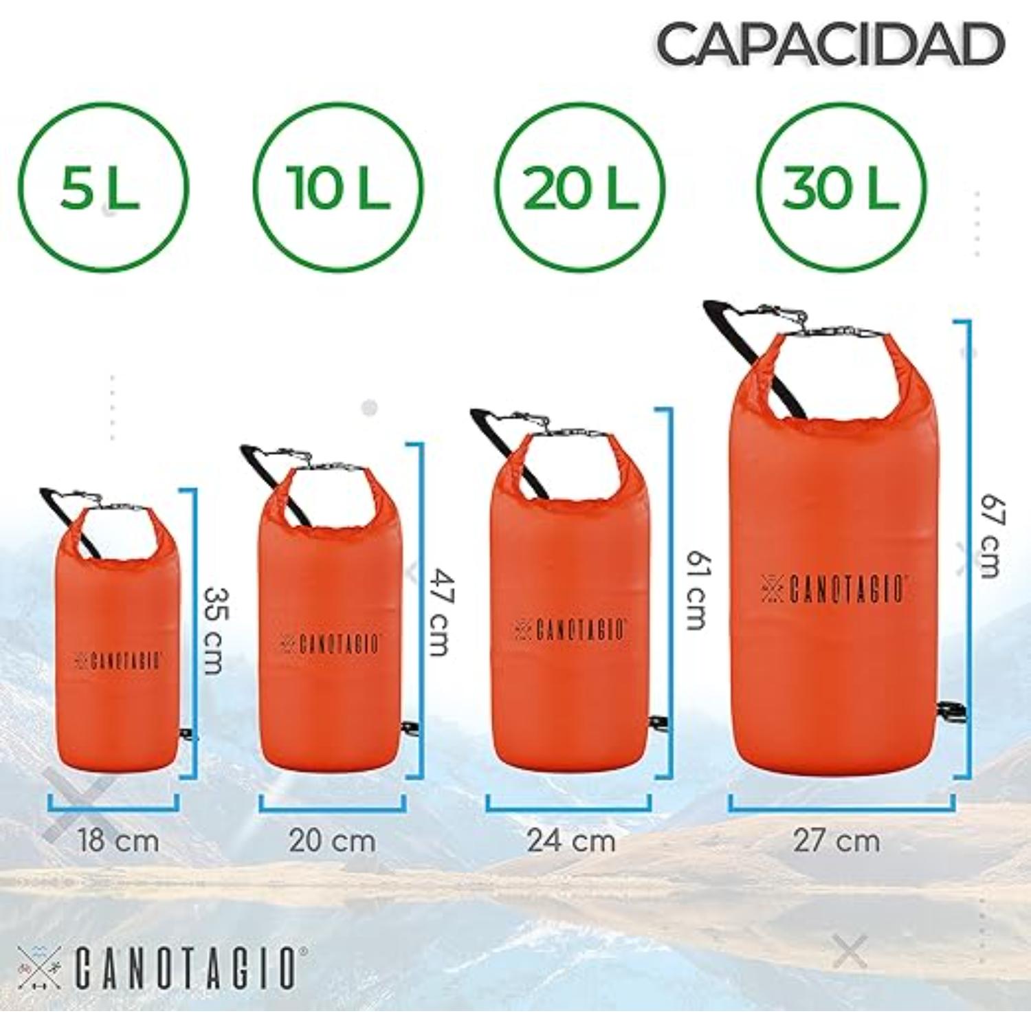 Foto 4 pulgar | Bolsa Seca Impermeabl Canotagio Naranja de 5 Litros